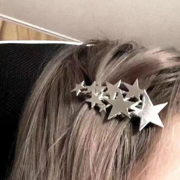 Haarspangen, japanischer Harajuku-Metall-Stern-Pentagramm-Clip für Frauen, süßer, cooler Charme, Haarnadel, ästhetisches Y2k-Trend-Zubehör