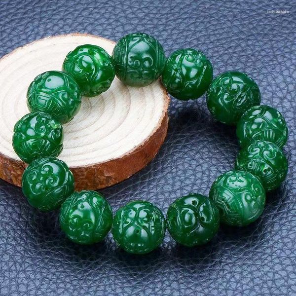 Bracciale rigido naturale diaspro di Hetian braccialetti di giada verde intagliato a mano braccialetto di giadite gioielli veri