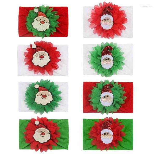 Acessórios de cabelo elásticos hairbands xmax árvore papai noel headwear bandas chiffon bandana bonito princesa bebê turband arco