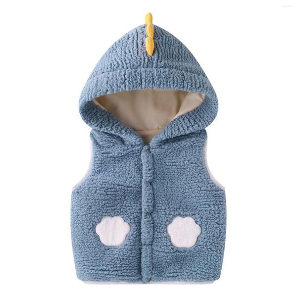 Giacche Neonate Ragazzi Autunno Inverno Gilet caldo Cappotto da neve Cappotto in pile spesso con cappuccio Gilet con corna di animali carini Decorazione Giacca Outwear