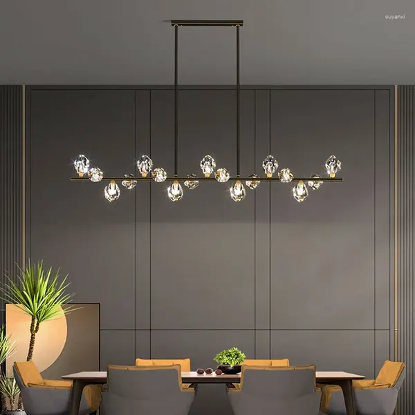 Lâmpadas pendentes acessórios de decoração para casa luzes da sala de jantar iluminação interior luminária teto salão fantasia cristal