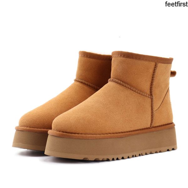 Designer fofo botas de neve mini mulheres inverno austrália plataforma ug bota pele chinelo tornozelo sapatos de lã pele de carneiro couro real botas clássicas ugh botas