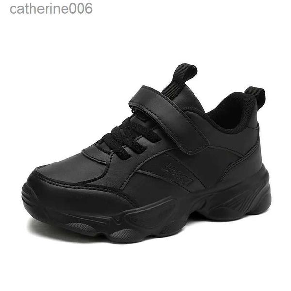 Sneaker Scarpe per bambini Scarpe da ragazza bianca Black Kids Sneakers PU Leather Sports Tennis Boy Scarpe Scuola Funzionando Sneakerl231106 Casual