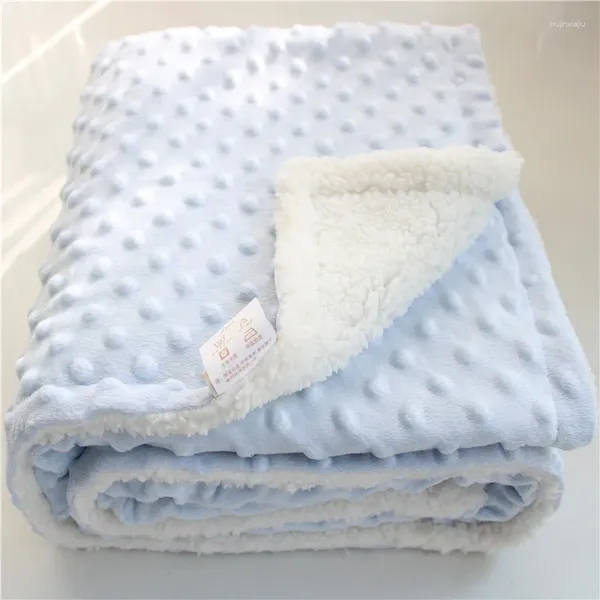 Cobertores lote venda 3d minky dot crianças cobertor super macio sherpa fofo criança bebê colcha swaddle assento de escritório