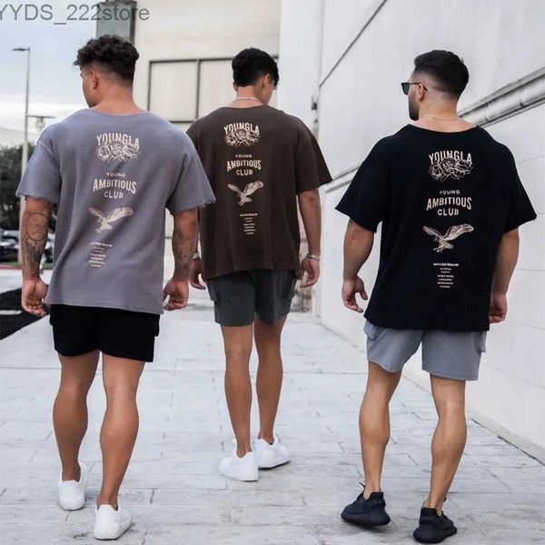 Männer T-Shirts Männer Laufen Sport Baumwolle T-shirt Gym Fitness Bodybuilding Lose Druck Kurzen Hemd Sommer Jogging Training T Tops Kleidung YQ231106