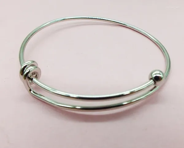 Bangle 10 Pcs 70-80mm Pulseira de Aço Inoxidável 3mm Grosso Fio Expansível Acessório DIY Jóias Atacado