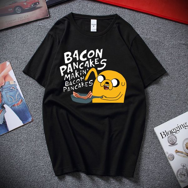 Mens tshirts kawaii roupas de anime camiseta para homens Jake e Finn Bacon Pancake Girl Boy Casual Tops ROPA HOMBRE CAMISETAS 230404