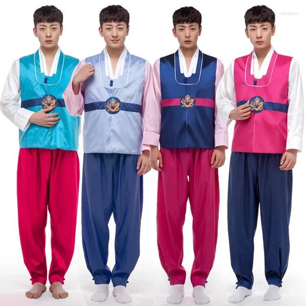 Roupas étnicas Homens Coreano Hanbok Masculino Coreia Tradição Traje 4 Cores Hanfu para Performance Cosply Party 89
