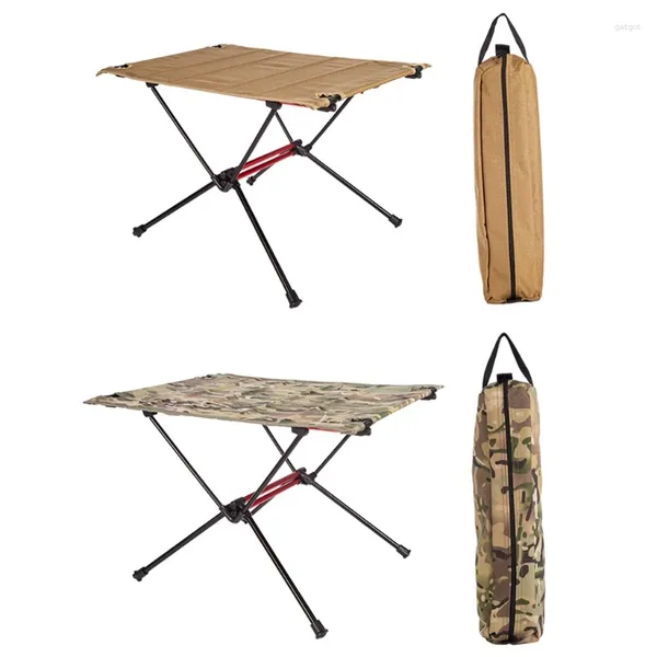 Mobília de acampamento 40x59cm Mesa de acampamento portátil dobrável ao ar livre com pernas de alumínio Oxford pano material durável