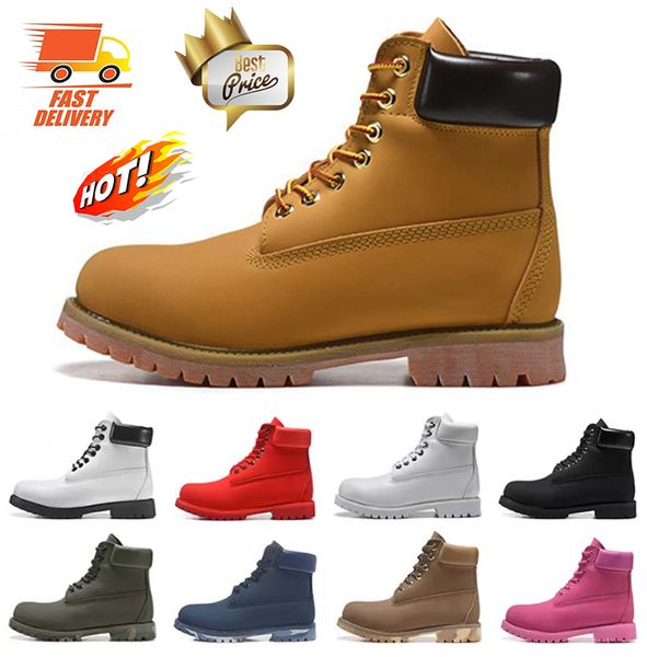 Novo produto Designer Botas Martin Booties para Mens Mulheres Branco Preto Rosa Vermelho Camo Browm Azul Marinho Bota de Tornozelo Esportes Ao Ar Livre Sapatilhas Tamanho 36-45