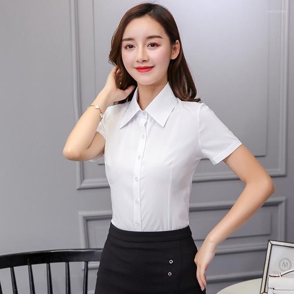 Bloups feminina Mulheres tops e fêmeas Blusas Blusas Office Lady Camisetas brancas PLATUS CASAIS ROPAS CASUAL 2023