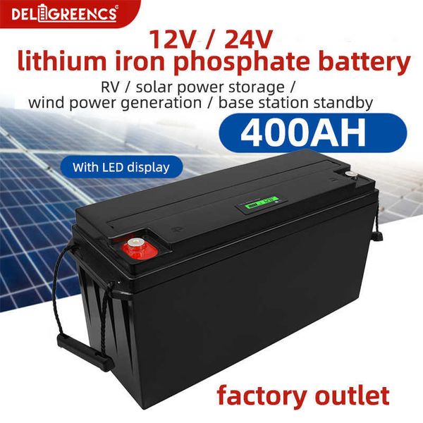 LiFePO4 Grade A 12V 48V 100Ah 200Ah 300Ah Batteriepack mit LED BMS BT 4000 Zyklen RV wiederaufladbare Lithiumbatterie Keine Steuer