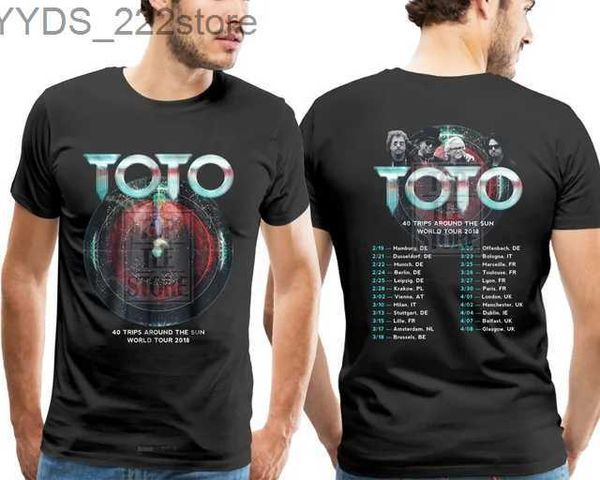 Мужские футболки New Toto 40 Tripsaround The Sun World Tour 2018 Футболка Черная футболка S 4Xl Мужская модная мужская футболка YQ231106