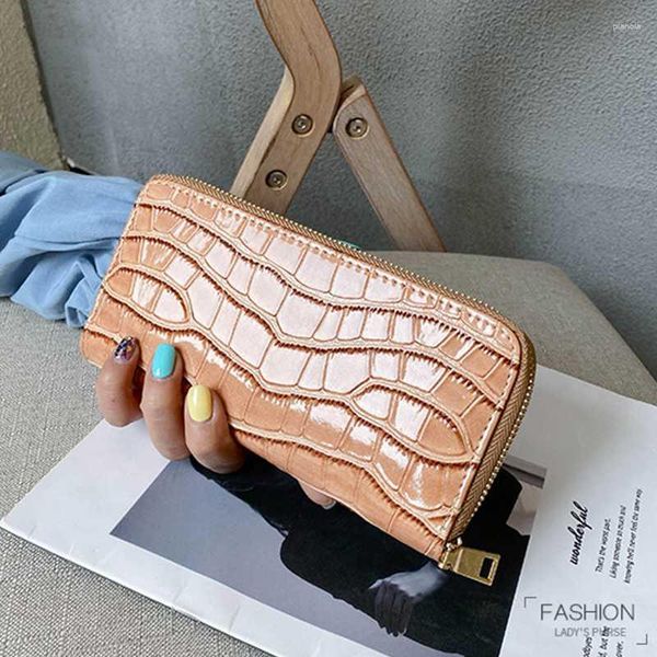 Brieftaschen Frauen Lange Geldbörse Brieftasche 2023 Mode Krokodil Muster Weibliche Multi Pocket Karte Vielseitige Handtaschen Für Mädchen