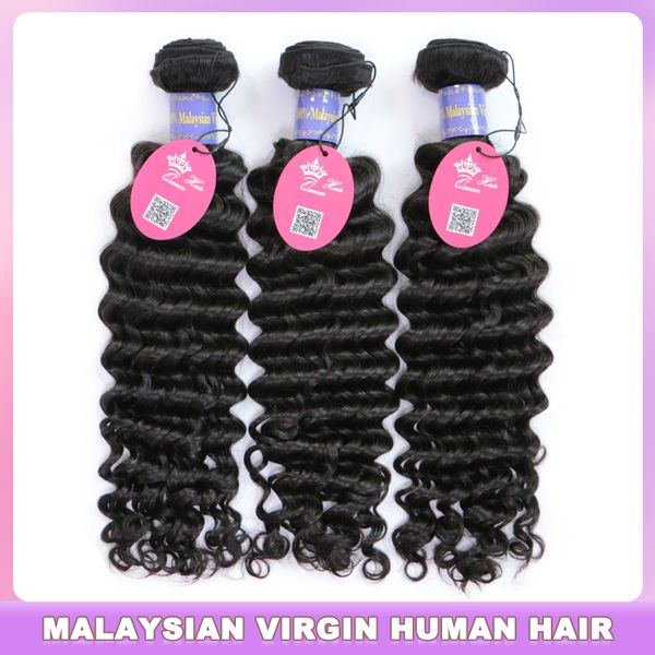 Malaysisches Haar, 100 % gewelltes Echthaar, bündelt, natürliche Farbe, reines Rohhaar, Verlängerungen, offizieller Queen Hair Store