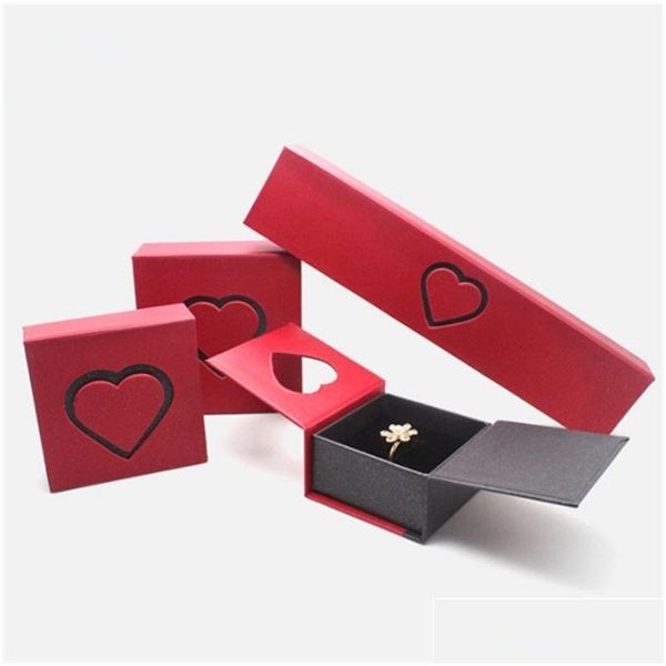 Caixas de jóias de alta qualidade caixa de coração para colar brincos anel pulseira pulseira manguito pingente embalagem e exibição expressar meu amor d dhvld