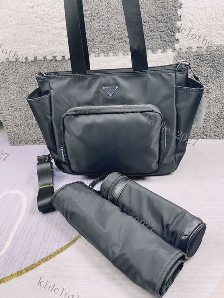 Bolsa de fraldas para bebês de marca de moda Bolsa para mamãe de grande capacidade Bolsa para fraldas à prova d'água com zíper Preto Molhado Seco Múmia Maternidade Bolsa de enfermagem para viagem NOVO Hobos multifuncionais