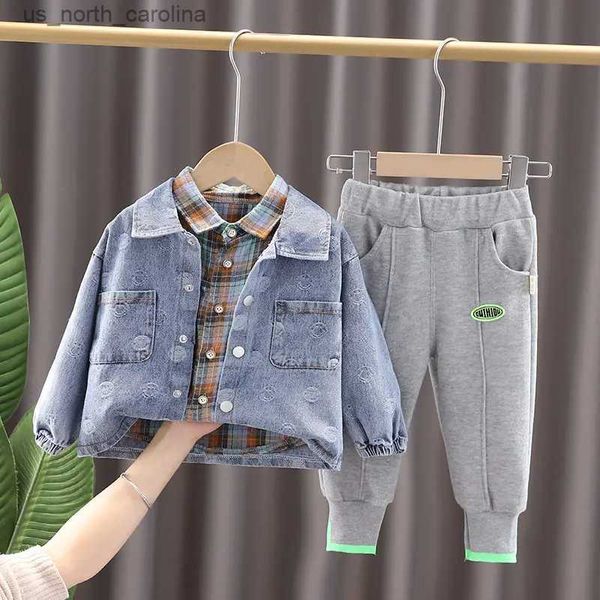 Kleidung Sets Neue Frühling Herbst Jungen Mädchen Kinder Mantel Baby Jacke T-shirt Jeans 3 Teile/sätze Infant Casual Kleidung Kinder Sportswear