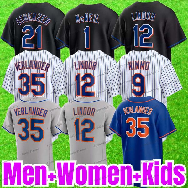 Maglia da baseball Francisco Lindor Kodai Senga Justin Verlander Brandon Nimmo Pete Alonso Scherzer Jeff McNeil Edwin Diaz Darryl Strawberry Tom Seaver Custom