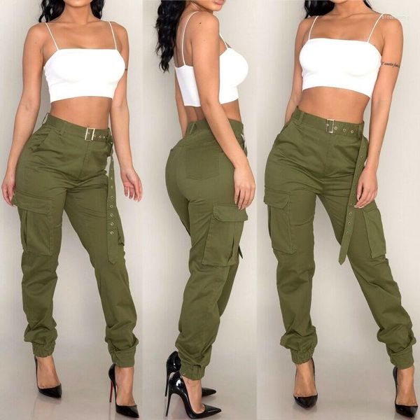 Calça feminina feminino exército de combate militar jeans calça de carga de cargo longos esportes rankgers