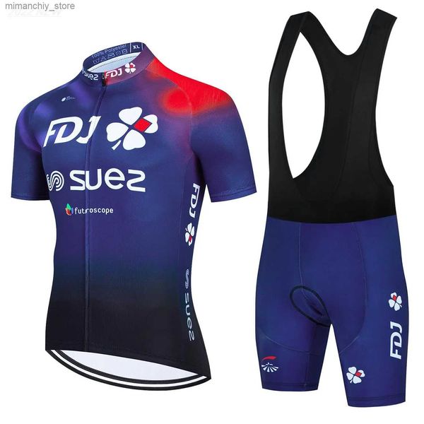 Radtrikot-Sets Radtrikot-Set 2023 FDJ Cycling Bicyc Suit Bicyc Short Seve Radsportbekleidung Bike Maillot Radtrikot Trägerhose Q231107