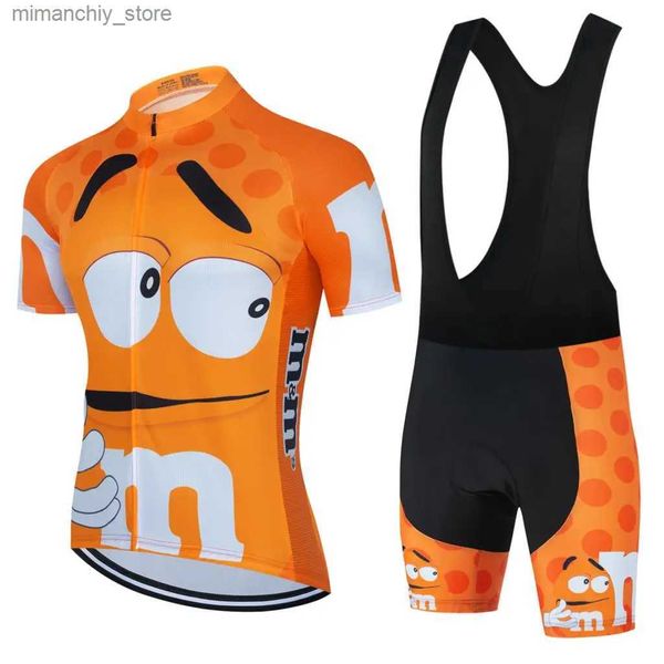 Radfahren Jersey Sets Männer Radfahren Sommer Kleidung männer Anzug Mann Bike Jersey Cartoon Trägerhose Mtb Ma Sportswear Kleidung Outfit set 2023 Laser Cut Q231107