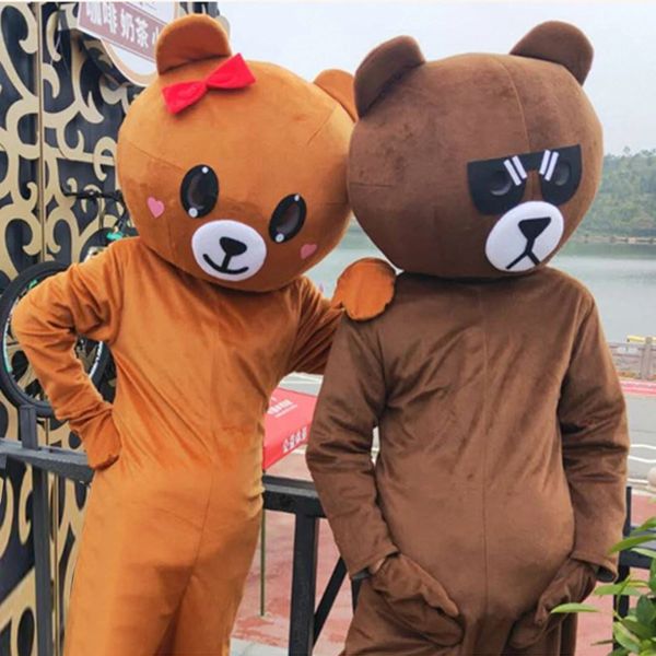 2024 Costume da bambola per orso rosso netto per adulti di Halloween Costume da bambola per orsi divertenti per orsacchiotti di Halloween Costume da prestazione per mascotte di Halloween