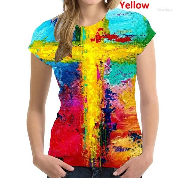 Camisetas masculinas Mulheres Moda Cross Graphic Tees Christian para camisa de presente religioso