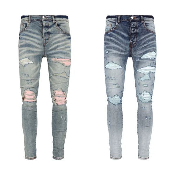 Lila Jeans Designer Herren Designerjeans für Männer Frauen Hosen Lila Marke Sommer Loch Neuer Stil Stickerei Selbstkultivierung und kleine Füße Mode Größe 30-40 9066488