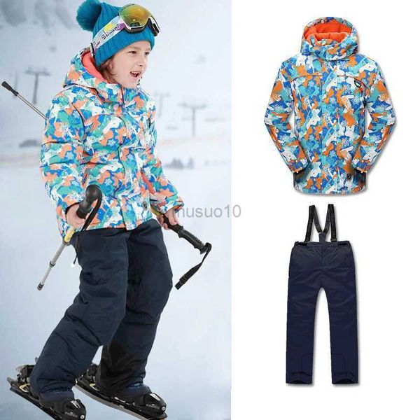 Altri articoli sportivi Tute da neve per bambini Set da sci per ragazzi Tute da sci per bambini Tute da sci per ragazzi Tuta in pile da esterno Impermeabile invernale Giacca sportiva calda Abbigliamento HKD231106