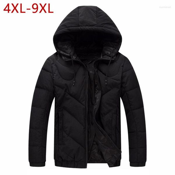 Herren Daunen 4XL-9XL Winterjacken Double Side Wear Big Size Parkas Herren Kapuzen dicker warmer Baumwollschneemantel Jaqueta Masculina Inverno W12