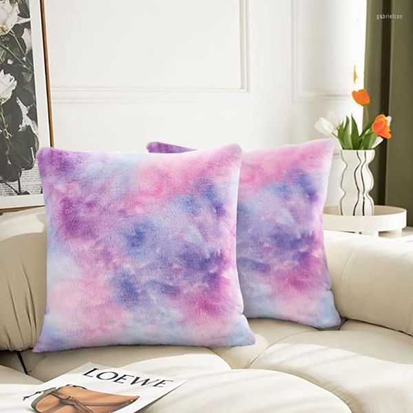 Travesseiro de pelúcia sofá capa criativa cor céu mapa macio s cristal veludo segurar fronha para decoração de casa