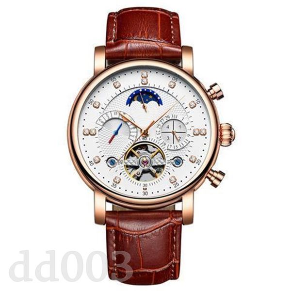 Eleganti orologi unisex orologio meccanico automatico regalo squisito per il fidanzato montres orologio tourbillon scheletro maturo dimensione pelle regolabile SB042 B23