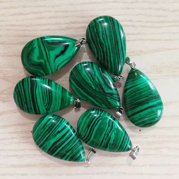 Ciondolo in malachite naturale vintage di moda Ciondolo a cuore di drago con gufo curativo per la realizzazione di collane di gioielli