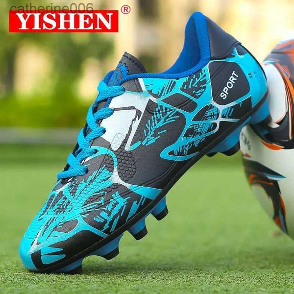 Tênis yishen sapatos de futebol para crianças adolescentes adultos tf chuteiras de futebol meninos longos picos tênis fg zapatos de futbolL231106