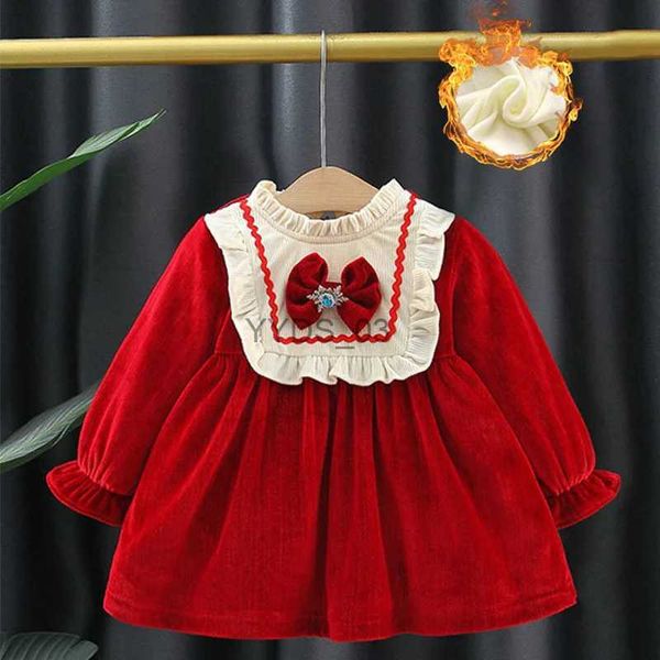 Mädchen Kleider Frühling Baby Mädchen Süße Schleife Kinder Kleidung Retro Palace Stil Geburtstag Party Abendkleid Kinder Kostüm 0 bis 3 Jahre Kleinkind YQ2301106