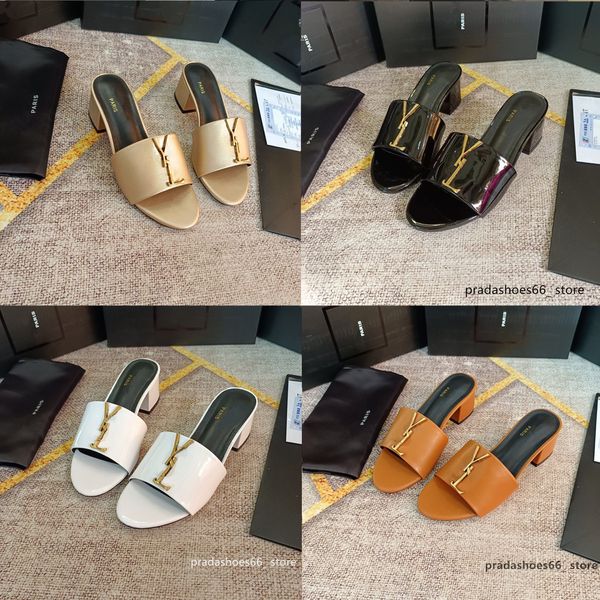 Paris Luxury designer Sandali con tacco alto Borsa da donna Set 2023 Pantofole di design italiano Scarpe con tacco grosso Estate marrone Sexy Pantofola viola ys