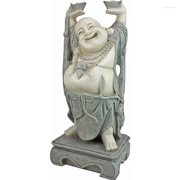 Decorazioni da giardino Design Toscano KY356 Jolly Ei Buddha ridente Statua decorativa in stile asiatico 11 pollici di larghezza 9 di profondità 26 di altezza