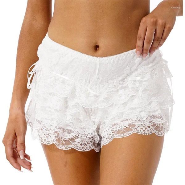 Pantaloncini da donna Xingqing Lace Layered Ruffle Lolita Bloomers Vintage vittoriano Zucca Bowknot Frilly Mutandine Kawaii Pantaloni corti di sicurezza