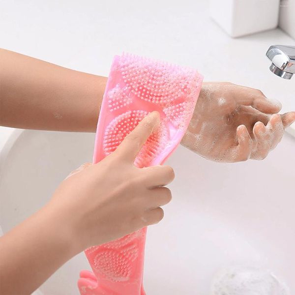 Havlu Silikon Yumuşak Loofah Banyo Duş Fırçası Massaj Parçacıkları ile Eksfoliye Vücut