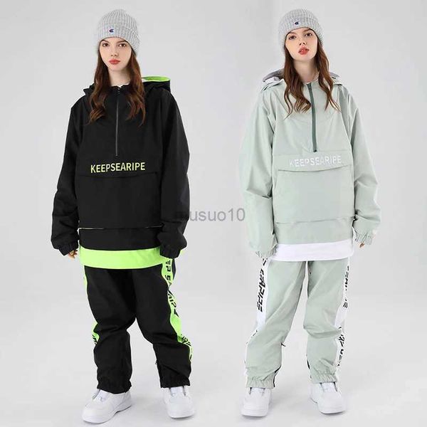 Outros artigos esportivos inverno snowboard montanha ternos de neve mulher aquecer mulheres conjunto de esqui impermeável jaqueta quente calças femininas treino roupas de esqui hkd231106