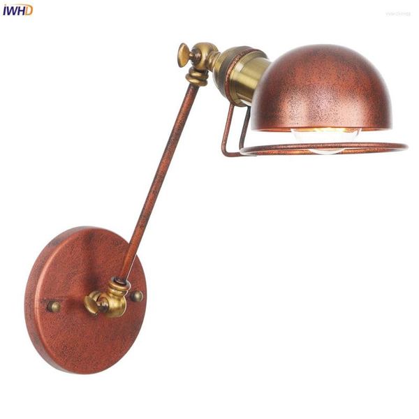 Wandlampen IWHD Wandlampe Antik Vintage Lampe Licht Schlafzimmer Spiegel Treppe Loft Industriedekor Edison Sconce LED Applique Murale