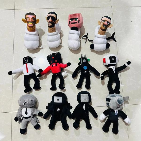 Skibidi toalete recheado boneca de pelúcia brinquedos presentes colecionáveis para crianças fãs anime figura do jogo titan tv homem cameraman