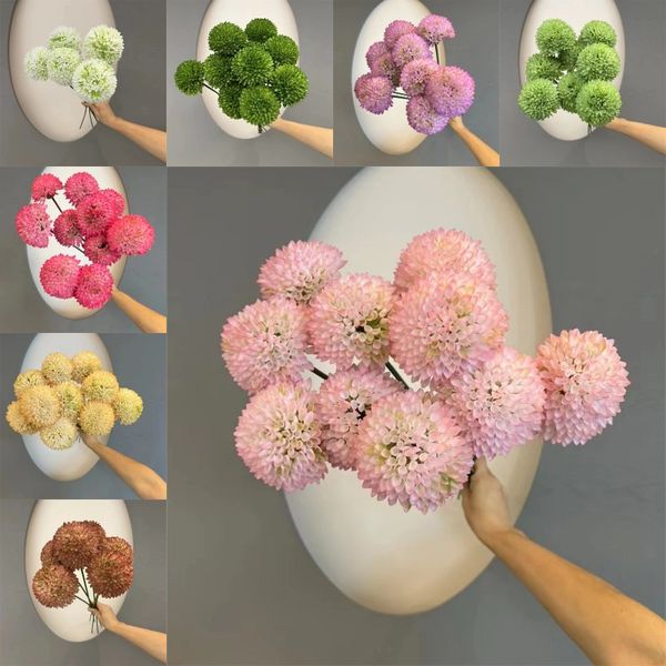 Blühende Paradies-künstliche gefälschte Blumenpflanzen Seiden-Chrysantheme Ball Hortensien Arrangements Hochzeit Haus Küche Garten Party Tisch Blumen DIY Blumen Dekor