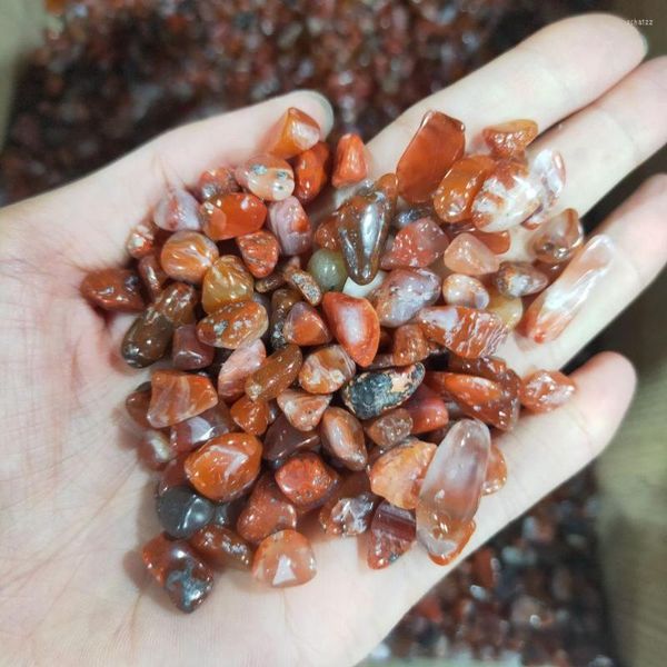 Dekoratif Figürinler Doğal Güney Kırmızı Agate Çakıl Kristal Örnek Dekoru Akvaryum İyileştirme Enerjisi Taşı Kaya Mineral Ev Accessorie