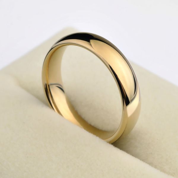 Band Ringe Klassisch 1 STÜCKE Gold Farbe Allianz Paare Wolfram Ehering Verlobungsringe für Männer Frauen 3,55 mm Breite Komfort Passform 4-12 230404