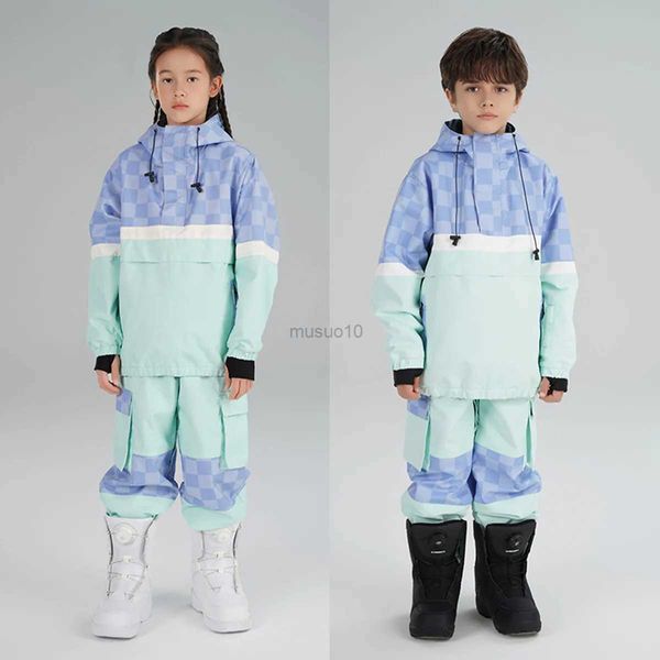 Altri articoli sportivi Adolescenti Bambini Tuta da sci Giacca Pantaloni Set Ragazza Abbigliamento da neve Pantaloni Big Boy Abbigliamento con cappuccio Impermeabile antivento Outfit HKD231106