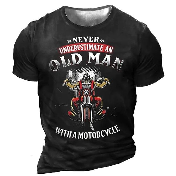 Herren T-Shirts Sommer Motorrad T-Shirt für Männer Motor Biker 3D-Druck Vintage Kurzarm Old Man T-Shirt Homme Moto T-Shirt Racing Camiseta 230406