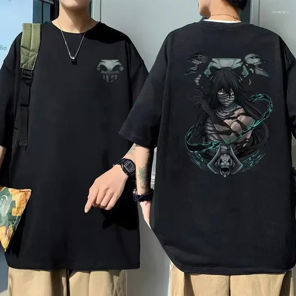 Homens Camisetas Anime Bleach Kurosaki Ichigo Camiseta Homens Manga Harajuku Oversized Tops T-shirt de Algodão Unissex Vintage Streetwear