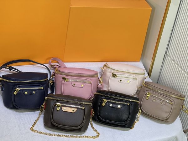 Дизайнерская сумка Женская модная сумка Мини-большая сумка Сплошной цвет Кожаная сумка через плечо с классическим принтом через плечо Многофункциональный мобильный кошелек lb267